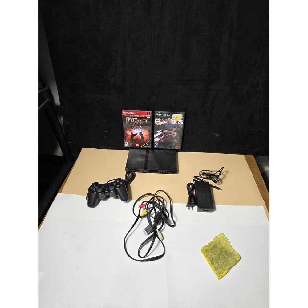 Sony PlayStation 2 PS2 Slim Console Bundle w/ Controller & Games - Tested